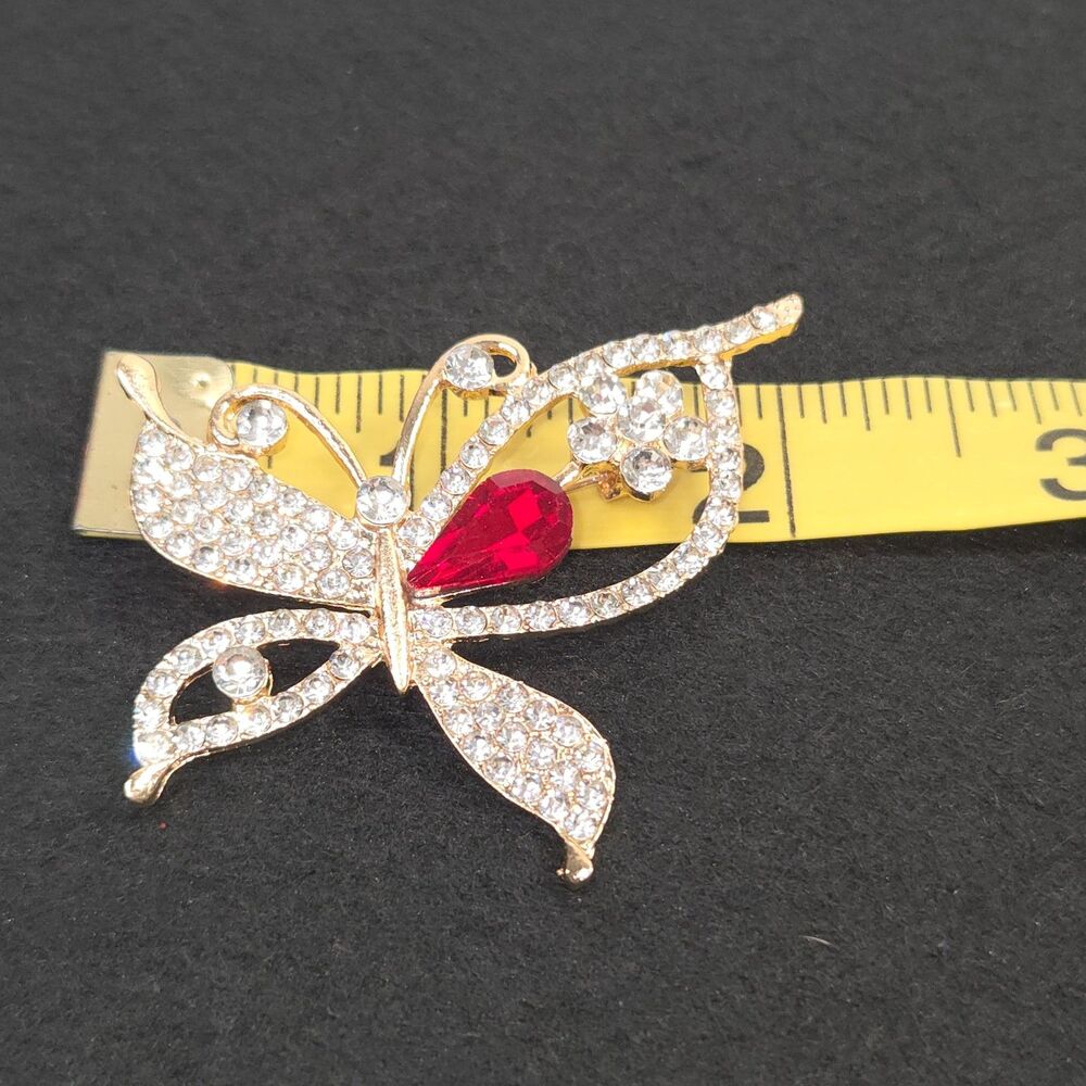 Butterfly Red Clear Rhinestones - Picture 10 of 10